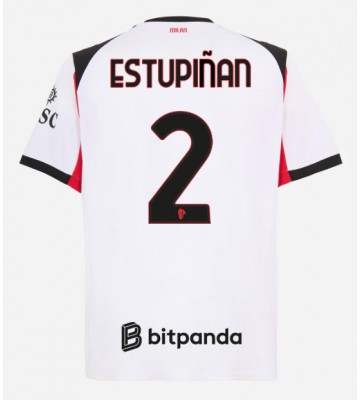 AC Milan Pervis Estupinan #2 Venkovní Dres 2025-26 Krátký Rukáv