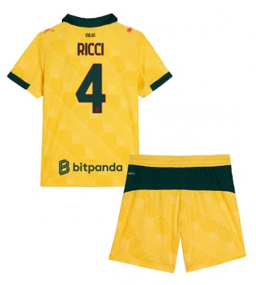 AC Milan Samuele Ricci #4 Dětské Alternativní Dres 2025-26 Krátký Rukáv (+ trenýrky)