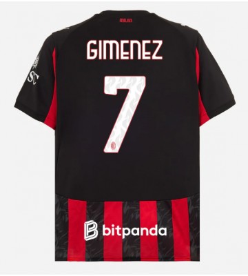 AC Milan Santiago Gimenez #7 Domácí Dres 2025-26 Krátký Rukáv
