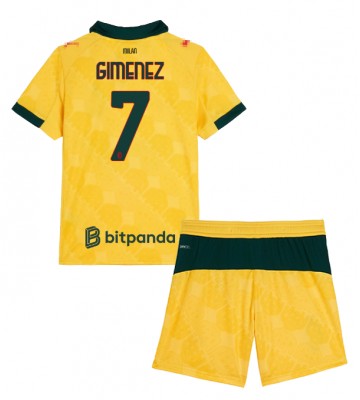 AC Milan Santiago Gimenez #7 Dětské Alternativní Dres 2025-26 Krátký Rukáv (+ trenýrky)