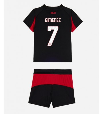 AC Milan Santiago Gimenez #7 Dětské Domácí Dres 2025-26 Krátký Rukáv (+ trenýrky)