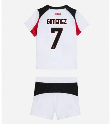 AC Milan Santiago Gimenez #7 Dětské Venkovní Dres 2025-26 Krátký Rukáv (+ trenýrky)