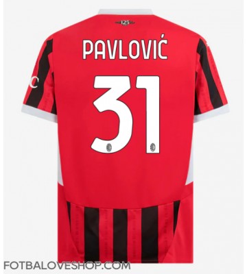 AC Milan Strahinja Pavlovic #31 Domácí Dres 2024-25 Krátký Rukáv