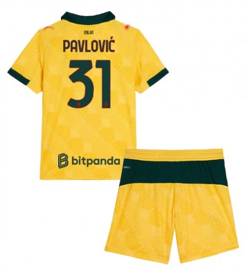 AC Milan Strahinja Pavlovic #31 Dětské Alternativní Dres 2025-26 Krátký Rukáv (+ trenýrky)
