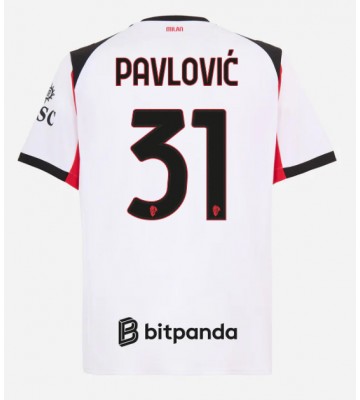 AC Milan Strahinja Pavlovic #31 Venkovní Dres 2025-26 Krátký Rukáv