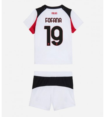 AC Milan Youssouf Fofana #19 Dětské Venkovní Dres 2025-26 Krátký Rukáv (+ trenýrky)
