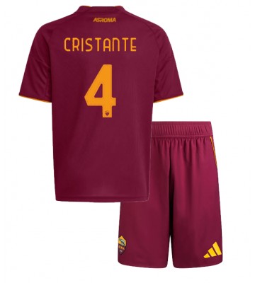 AS Roma Bryan Cristante #4 Dětské Domácí Dres 2025-26 Krátký Rukáv (+ trenýrky)