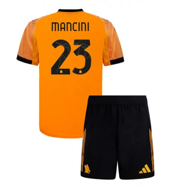 AS Roma Gianluca Mancini #23 Dětské Venkovní Dres 2025-26 Krátký Rukáv (+ trenýrky)