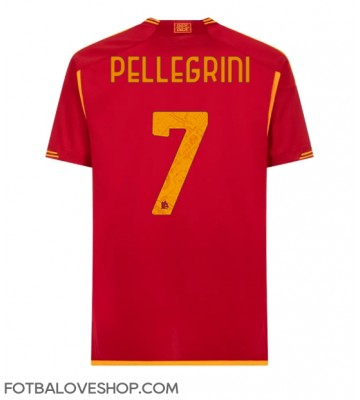 AS Roma Lorenzo Pellegrini #7 Domácí Dres 2023-24 Krátký Rukáv