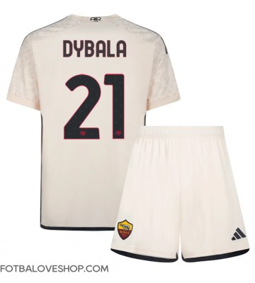 AS Roma Paulo Dybala #21 Dětské Venkovní Dres 2023-24 Krátký Rukáv (+ trenýrky)