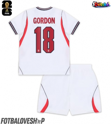 Anglie Anthony Gordon #18 Dětské Domácí Dres MS 2026 Krátký Rukáv (+ trenýrky)