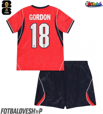 Anglie Anthony Gordon #18 Dětské Venkovní Dres MS 2026 Krátký Rukáv (+ trenýrky)