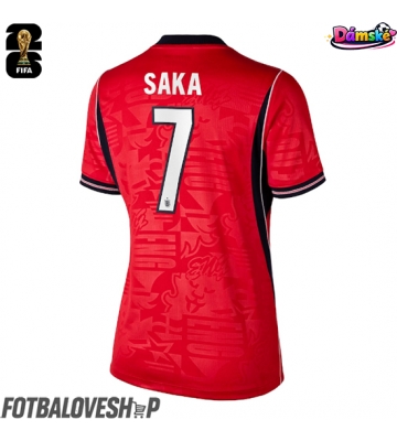 Anglie Bukayo Saka #7 Dámské Venkovní Dres MS 2026 Krátký Rukáv