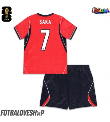 Anglie Bukayo Saka #7 Dětské Venkovní Dres MS 2026 Krátký Rukáv (+ trenýrky)