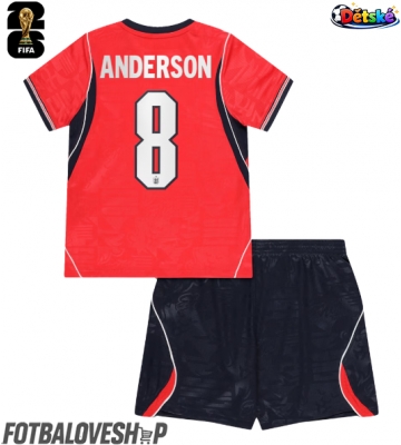 Anglie Elliot Anderson #8 Dětské Venkovní Dres MS 2026 Krátký Rukáv (+ trenýrky)