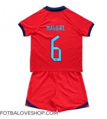 Anglie Harry Maguire #6 Dětské Venkovní Dres MS 2022 Krátký Rukáv (+ trenýrky)