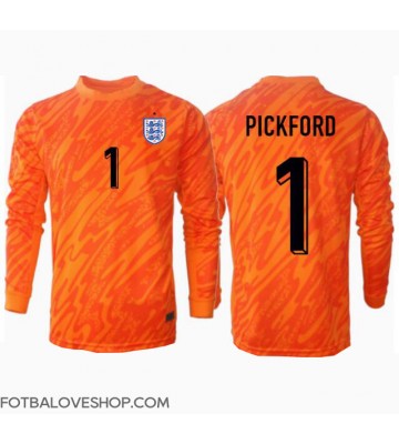 Anglie Jordan Pickford #1 Brankářské Domácí Dres ME 2024 Dlouhý Rukáv