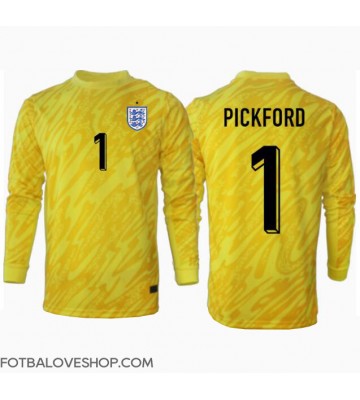 Anglie Jordan Pickford #1 Brankářské Venkovní Dres ME 2024 Dlouhý Rukáv