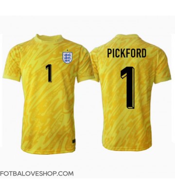 Anglie Jordan Pickford #1 Brankářské Venkovní Dres ME 2024 Krátký Rukáv