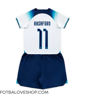 Anglie Marcus Rashford #11 Dětské Domácí Dres MS 2022 Krátký Rukáv (+ trenýrky)