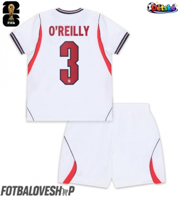 Anglie Nico O'Reilly #3 Dětské Domácí Dres MS 2026 Krátký Rukáv (+ trenýrky)
