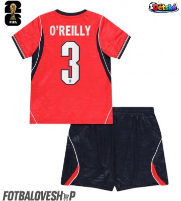 Anglie Nico O'Reilly #3 Dětské Venkovní Dres MS 2026 Krátký Rukáv (+ trenýrky)