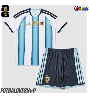 Argentina Dětské Domácí Dres MS 2026 Krátký Rukáv (+ trenýrky)