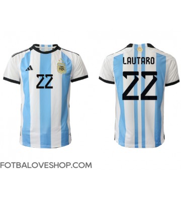 Argentina Lautaro Martinez #22 Domácí Dres MS 2022 Krátký Rukáv