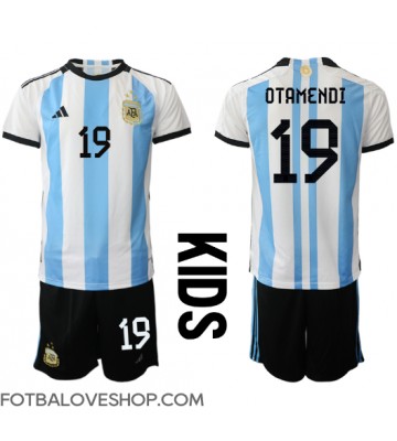 Argentina Nicolas Otamendi #19 Dětské Domácí Dres MS 2022 Krátký Rukáv (+ trenýrky)