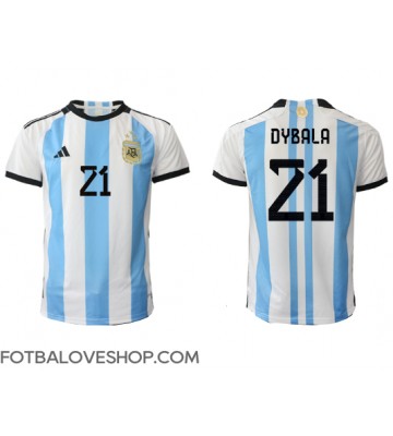 Argentina Paulo Dybala #21 Domácí Dres MS 2022 Krátký Rukáv