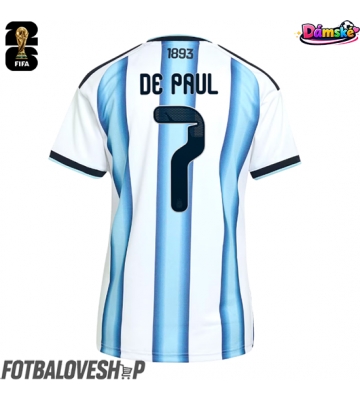 Argentina Rodrigo De Paul #7 Dámské Domácí Dres MS 2026 Krátký Rukáv