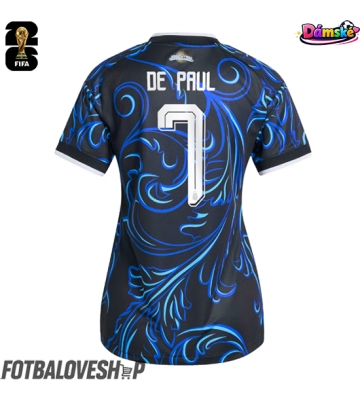 Argentina Rodrigo De Paul #7 Dámské Venkovní Dres MS 2026 Krátký Rukáv
