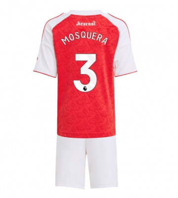 Arsenal Cristhian Mosquera #3 Dětské Domácí Dres 2025-26 Krátký Rukáv (+ trenýrky)