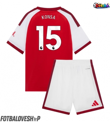 Arsenal Ezri Konsa #15 Dětské Domácí Dres 2026-27 Krátký Rukáv (+ trenýrky)