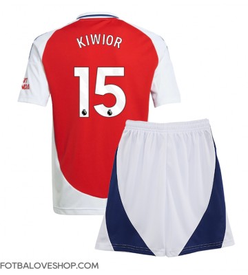 Arsenal Jakub Kiwior #15 Dětské Domácí Dres 2024-25 Krátký Rukáv (+ trenýrky)