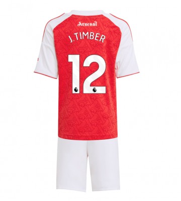 Arsenal Jurrien Timber #12 Dětské Domácí Dres 2025-26 Krátký Rukáv (+ trenýrky)