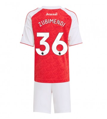 Arsenal Martin Zubimendi #36 Dětské Domácí Dres 2025-26 Krátký Rukáv (+ trenýrky)