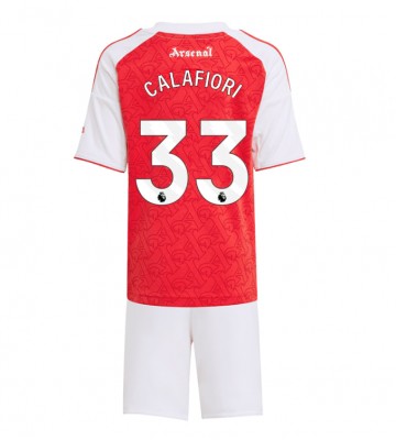 Arsenal Riccardo Calafiori #33 Dětské Domácí Dres 2025-26 Krátký Rukáv (+ trenýrky)