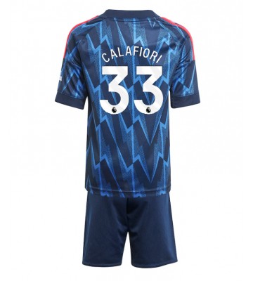 Arsenal Riccardo Calafiori #33 Dětské Venkovní Dres 2025-26 Krátký Rukáv (+ trenýrky)