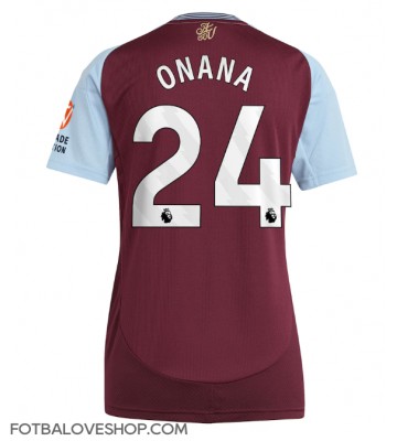 Aston Villa Amadou Onana #24 Dámské Domácí Dres 2024-25 Krátký Rukáv