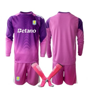 Aston Villa Brankářské Dětské Alternativní Dres 2025-26 Dlouhý Rukáv (+ trenýrky)