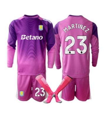 Aston Villa Emiliano Martinez #23 Brankářské Dětské Alternativní Dres 2025-26 Dlouhý Rukáv (+ trenýrky)