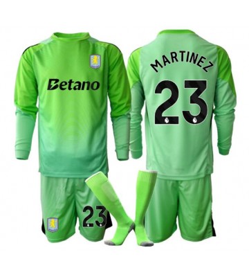 Aston Villa Emiliano Martinez #23 Brankářské Dětské Venkovní Dres 2025-26 Dlouhý Rukáv (+ trenýrky)