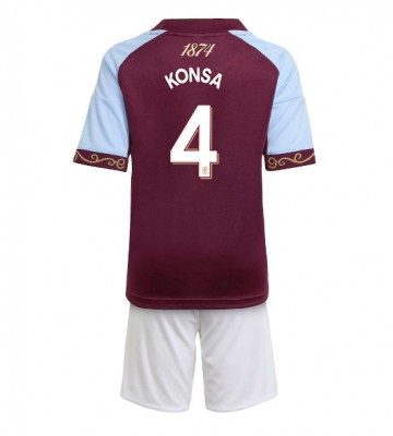 Aston Villa Ezri Konsa #4 Dětské Domácí Dres 2025-26 Krátký Rukáv (+ trenýrky)