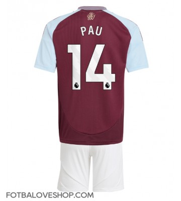 Aston Villa Pau Torres #14 Dětské Domácí Dres 2024-25 Krátký Rukáv (+ trenýrky)