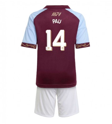Aston Villa Pau Torres #14 Dětské Domácí Dres 2025-26 Krátký Rukáv (+ trenýrky)