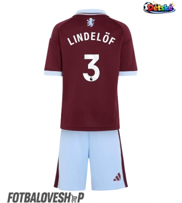 Aston Villa Victor Lindelof #3 Dětské Domácí Dres 2026-27 Krátký Rukáv (+ trenýrky)