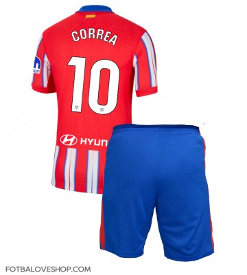Atletico Madrid Angel Correa #10 Dětské Domácí Dres 2024-25 Krátký Rukáv (+ trenýrky)