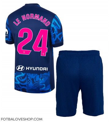 Atletico Madrid Robin Le Normand #24 Dětské Alternativní Dres 2024-25 Krátký Rukáv (+ trenýrky)