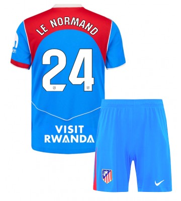Atletico Madrid Robin Le Normand #24 Dětské Alternativní Dres 2025-26 Krátký Rukáv (+ trenýrky)